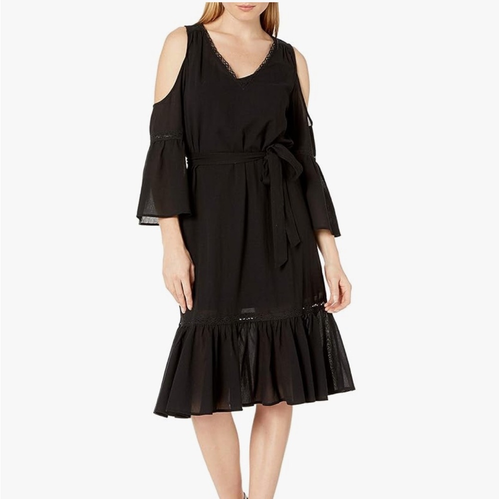 Trina Turk Black Cold Shoulder Dress